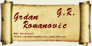 Grdan Romanović vizit kartica
